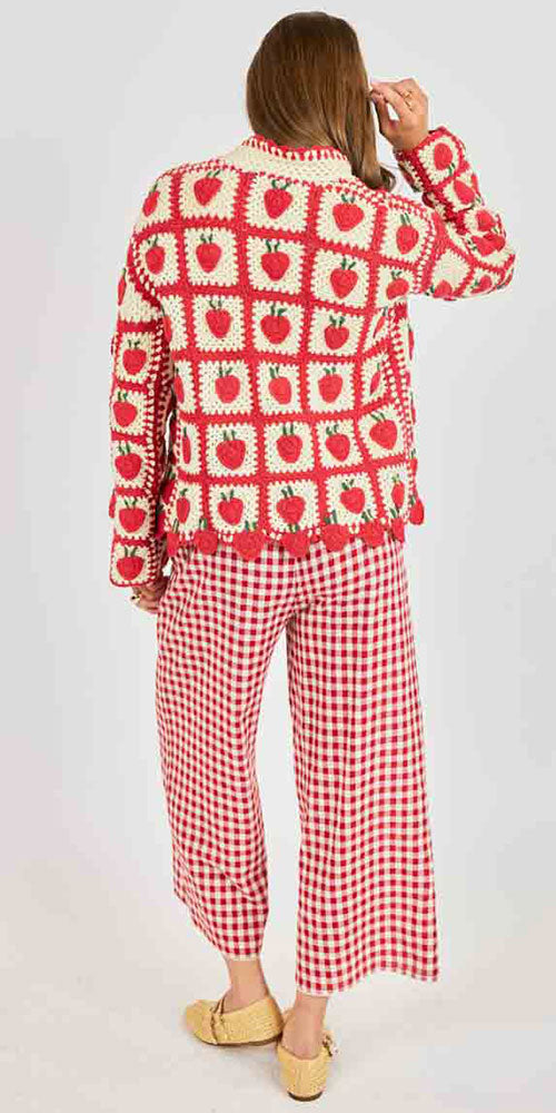 Sadie & Sage Strawberry Crochet Cardy