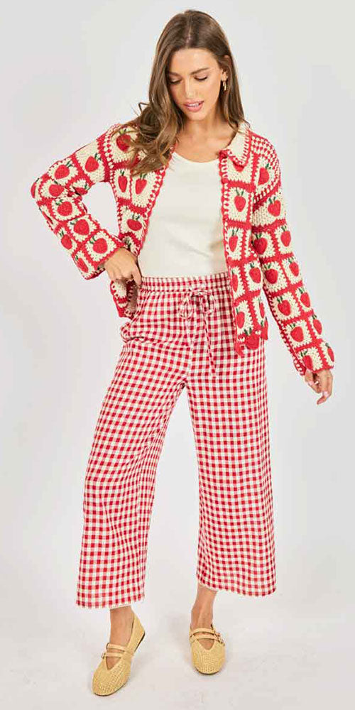 Sadie & Sage Strawberry Crochet Cardy
