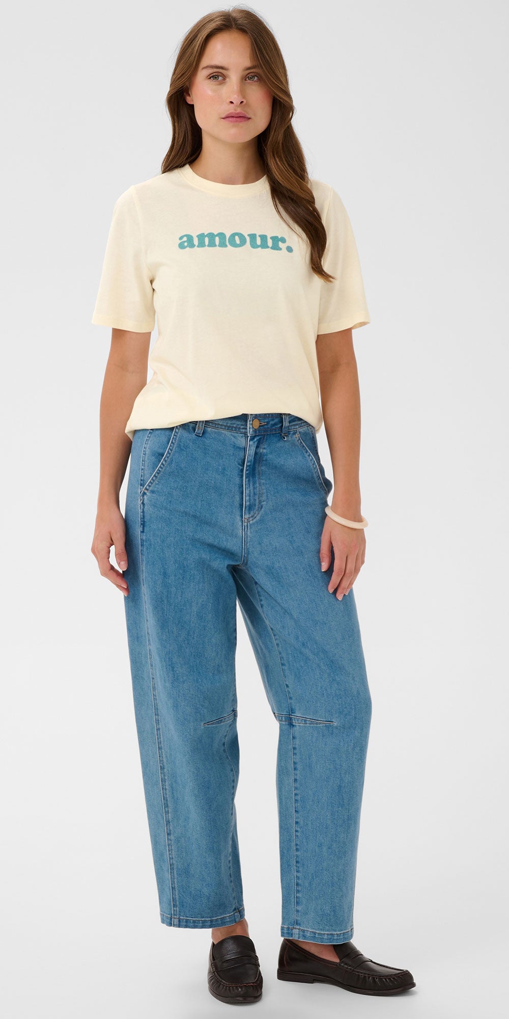 Saint Tropez Amour Tee, aqua flocked