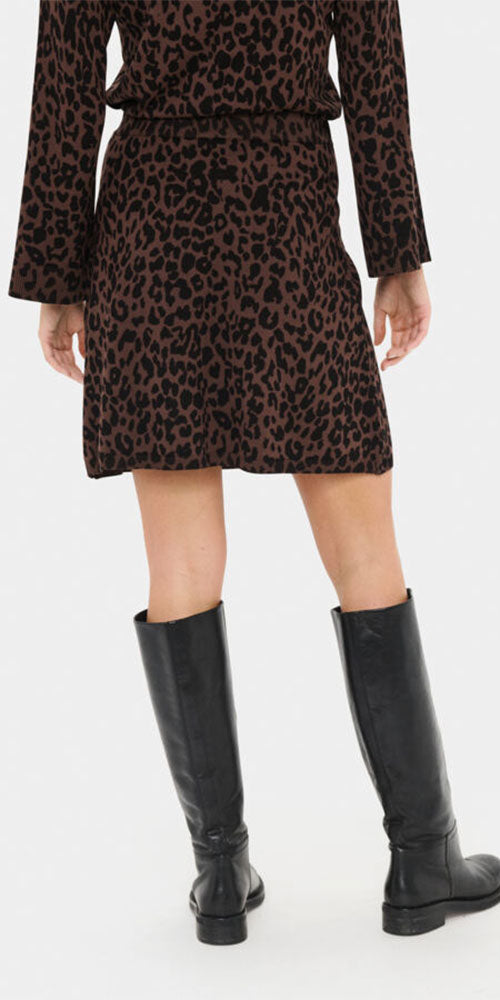 Saint Tropez Chocolate Leopard Skirt
