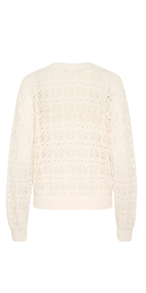 Saint Tropez Crochet Knit V-neck Pullover