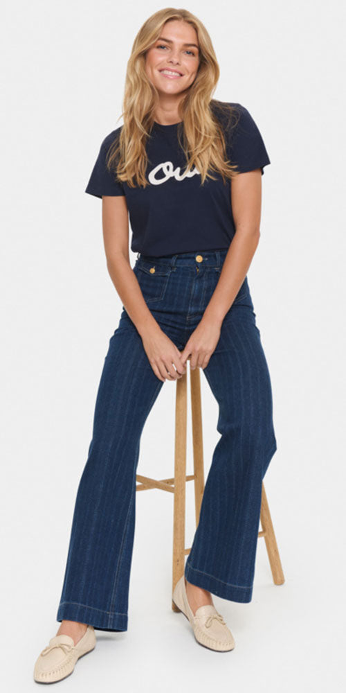 Saint Tropez Textural Stripe Jeans