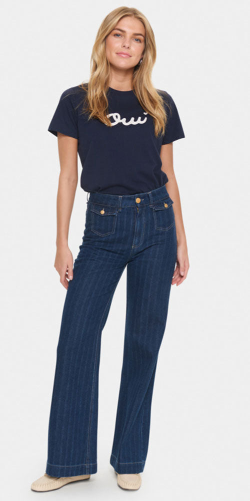 Saint Tropez Textural Stripe Jeans