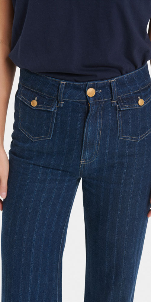 Saint Tropez Textural Stripe Jeans