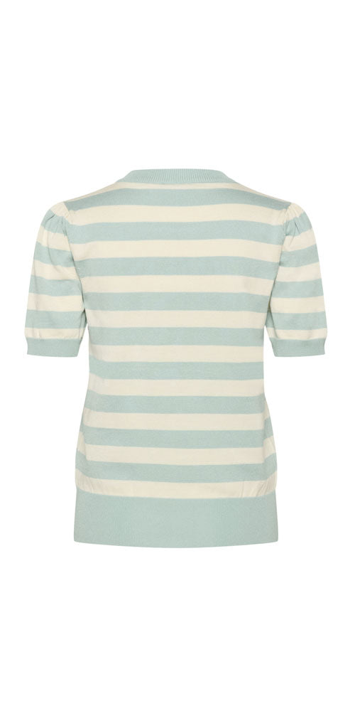 Saint Tropez Fine Knit Half Sleeve Top, ether stripe