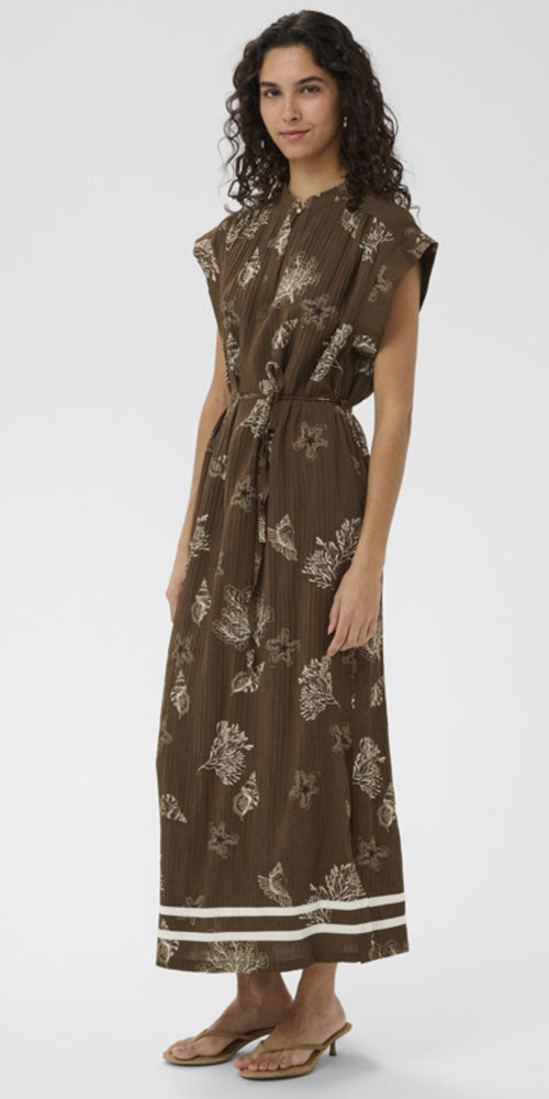 Saint Tropez Mandarin Dress, fudge seashell print