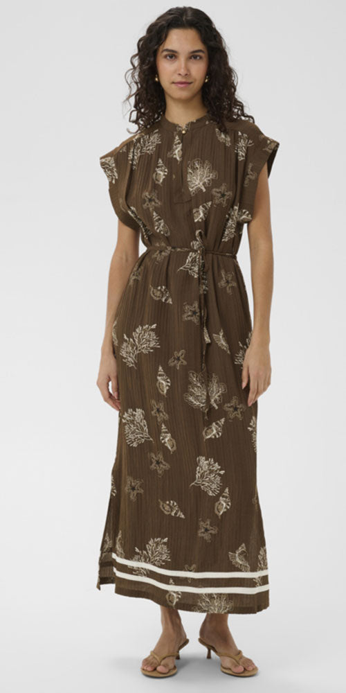 Saint Tropez Mandarin Dress, fudge seashell print