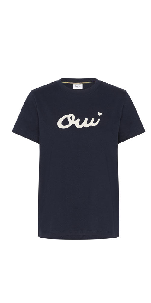 Saint Tropez Oui Tee, navy/white