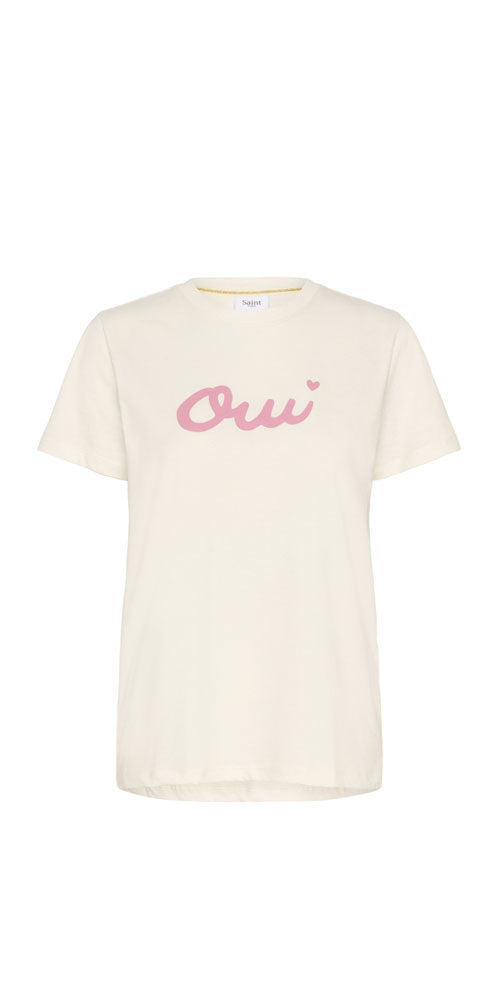 Saint Tropez Oui Tee, white/pink