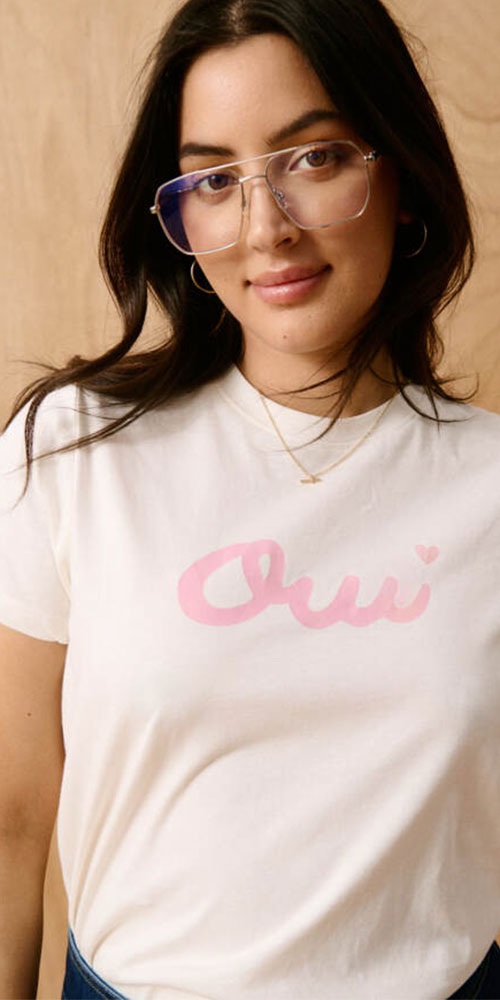 Saint Tropez Oui Tee, white/pink