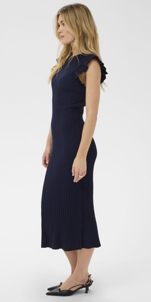 Saint Tropez Rib Knit Midi Dress, midnight navy