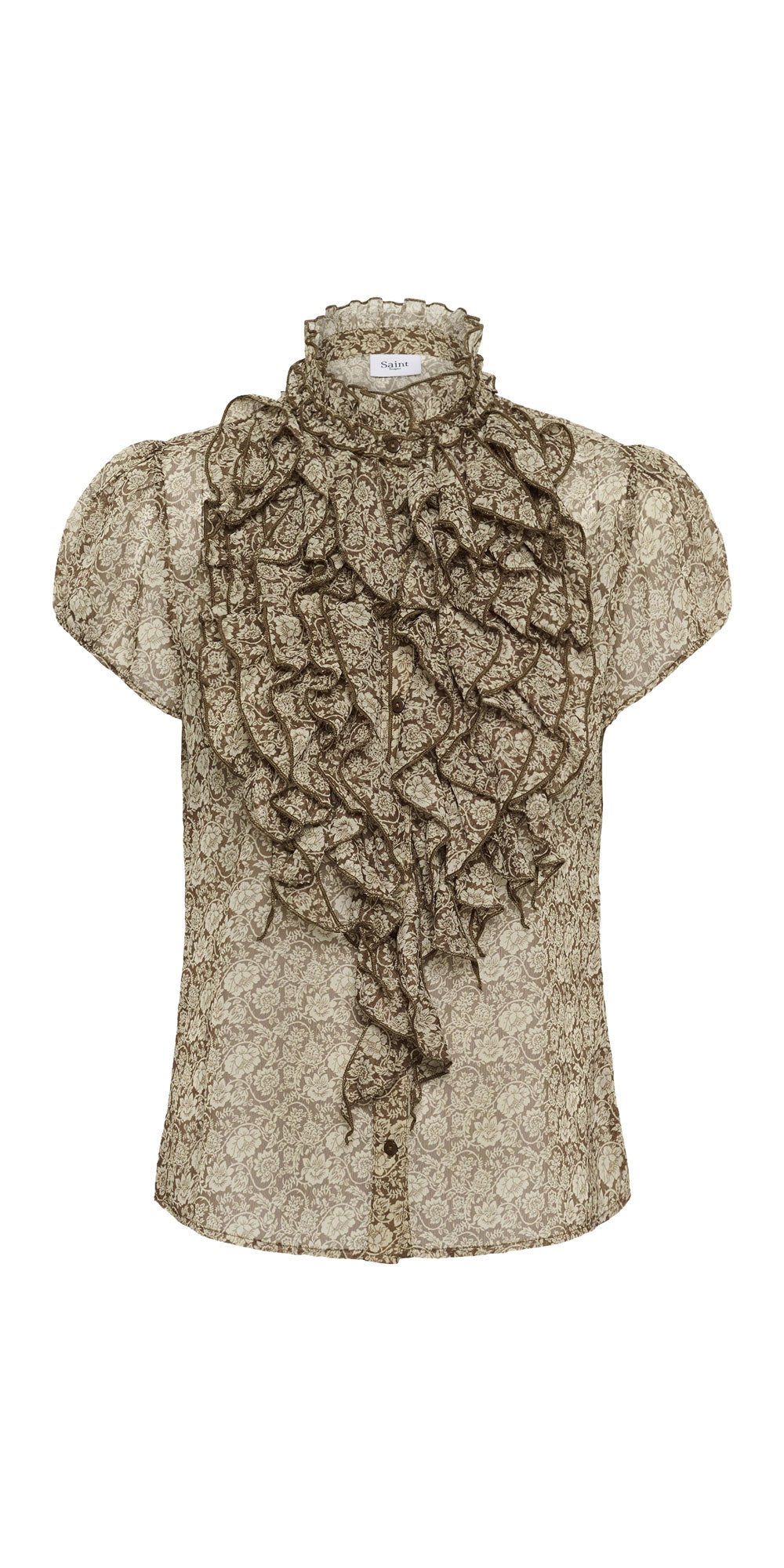 Saint Tropez Ruffle Blouse, earth flower