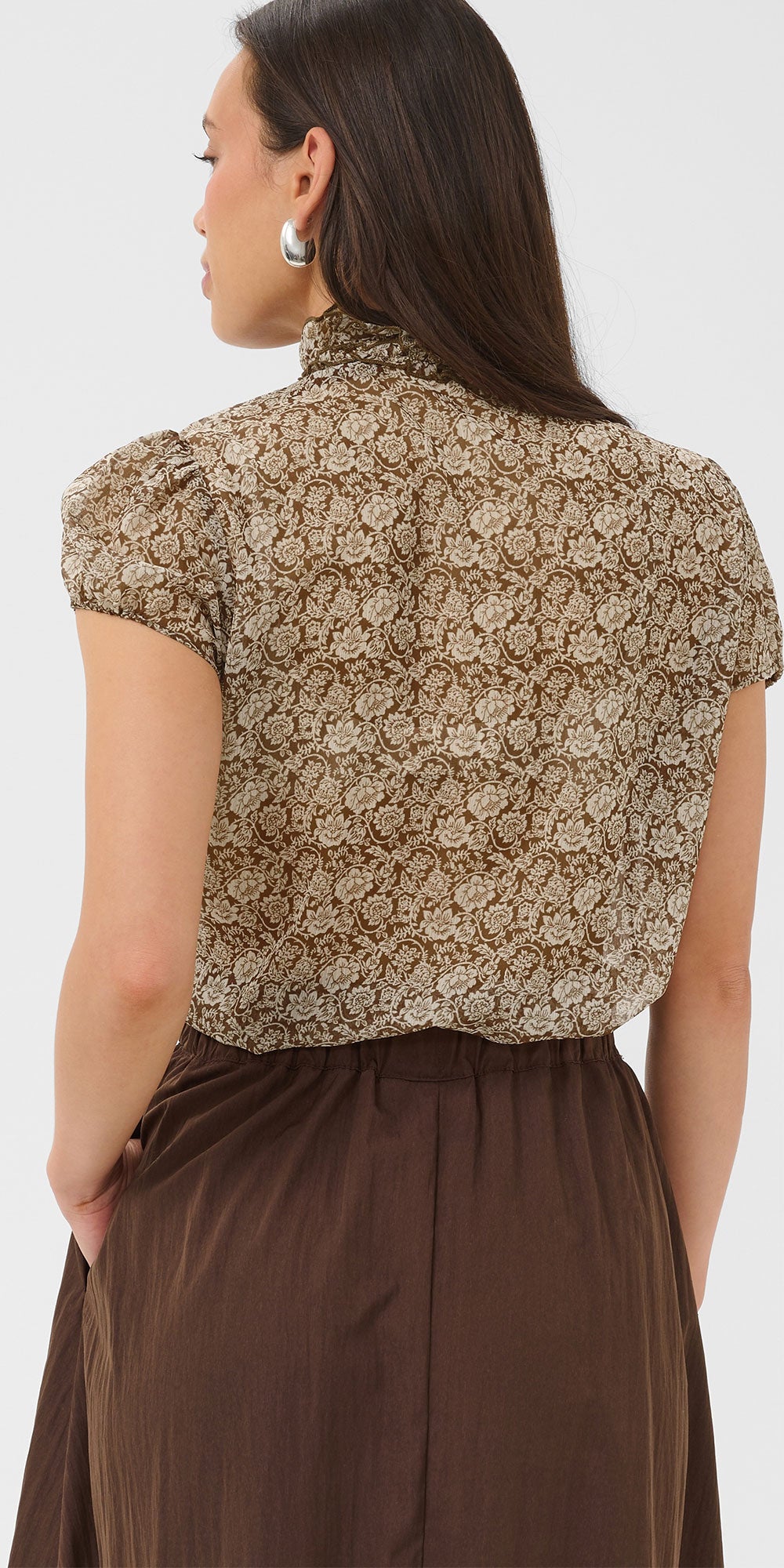 Saint Tropez Ruffle Blouse, earth flower