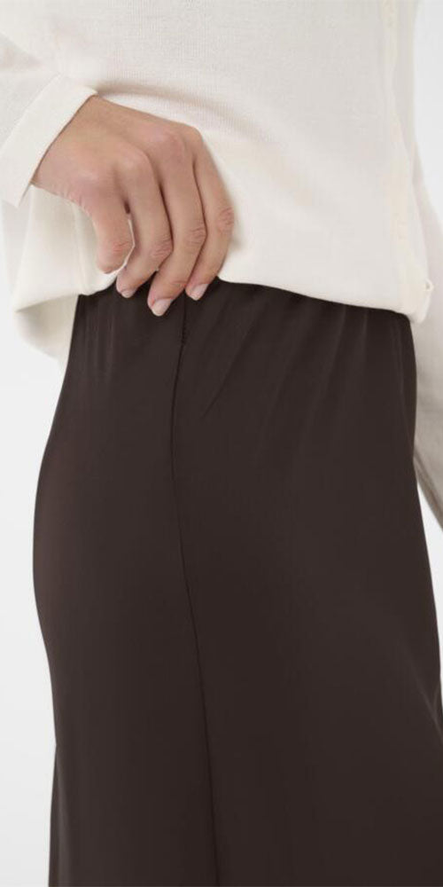 Saint Tropez Satin Maxi Skirt, chocolate brown