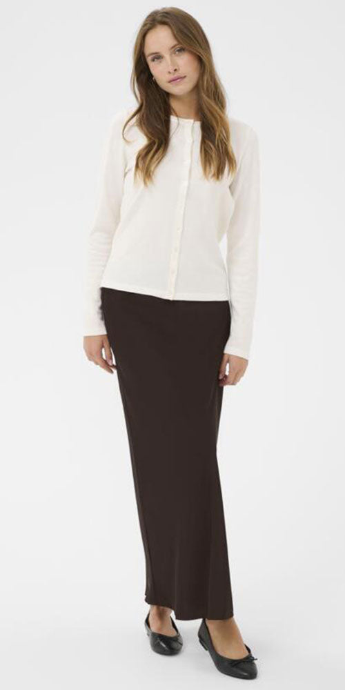 Saint Tropez Satin Maxi Skirt, chocolate brown