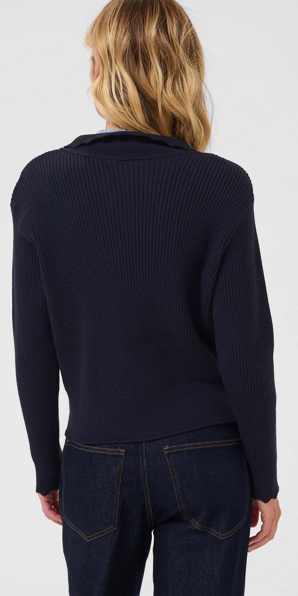 Saint Tropez Scallop Edge Polo, navy
