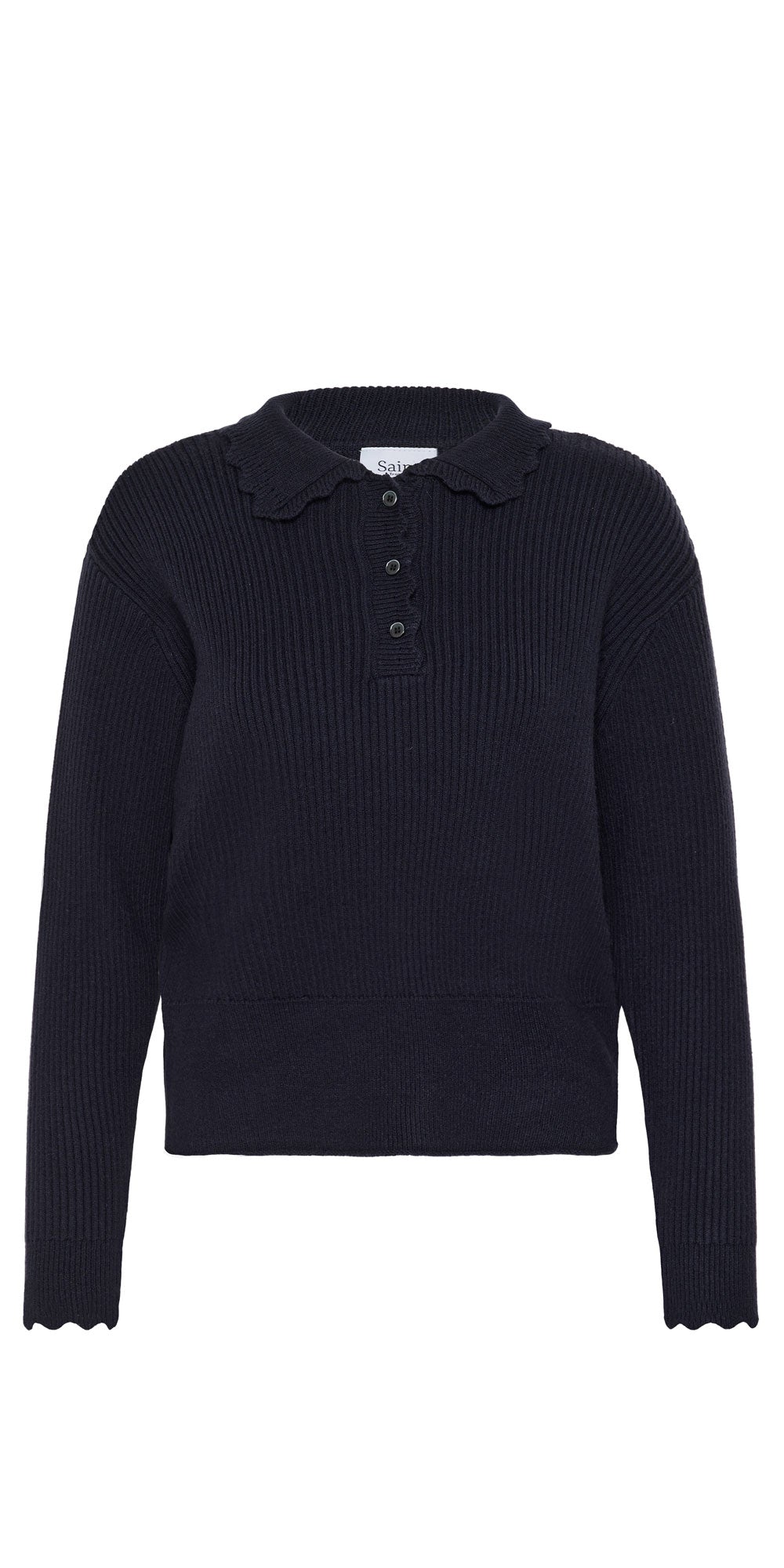 Saint Tropez Scallop Edge Polo, navy