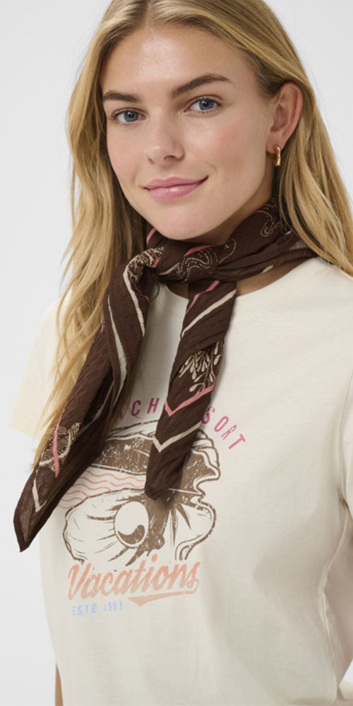 Saint Tropez Seashell Scarf, fudge