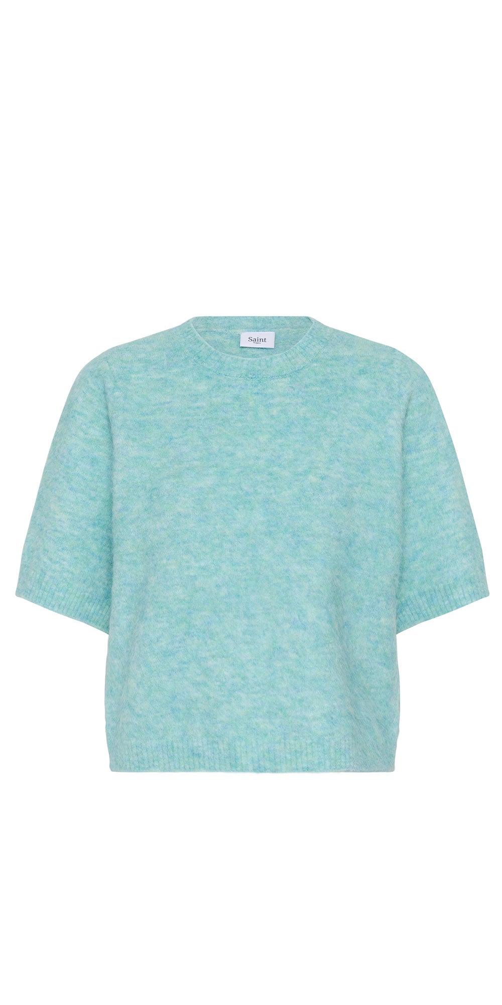 Saint Tropez Short Sleeve Sweater, aqua