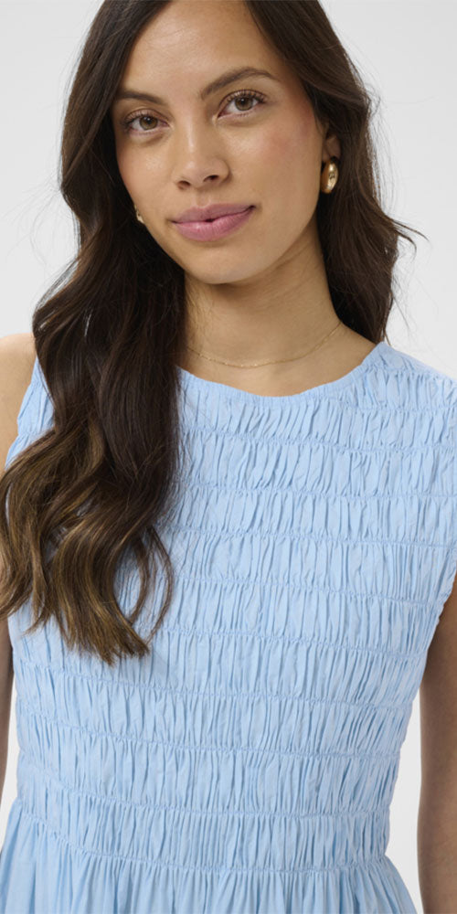 Saint Tropez Smocked Poplin Dress, sky blue