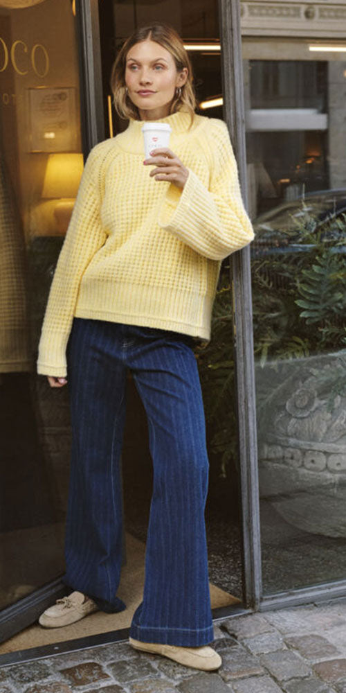 Saint Tropez Textural Sweater, butter yellow