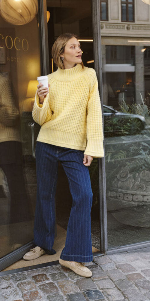 Saint Tropez Textural Sweater, butter yellow