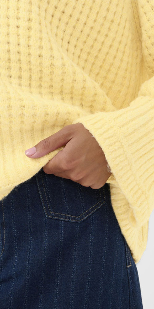 Saint Tropez Textural Sweater, butter yellow