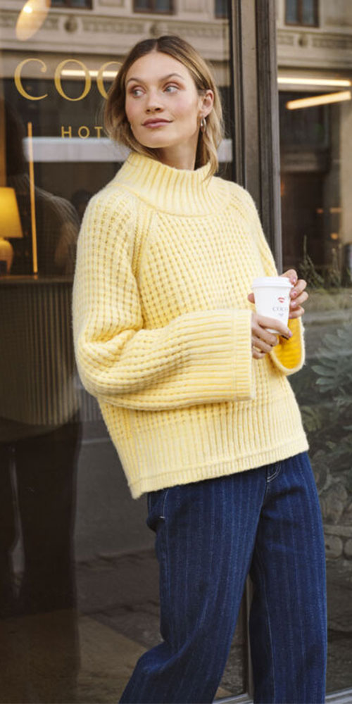 Saint Tropez Textural Sweater, butter yellow