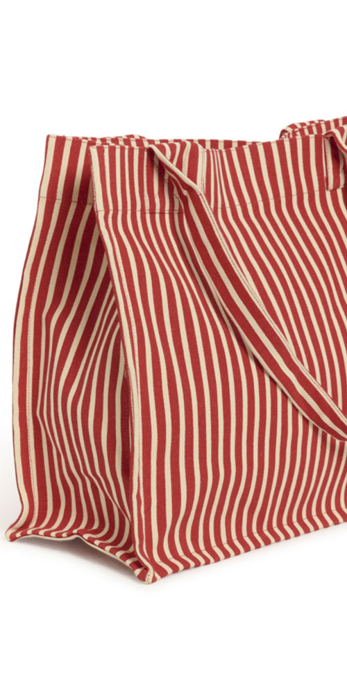 Saint Tropez Structured Tote, red stripe