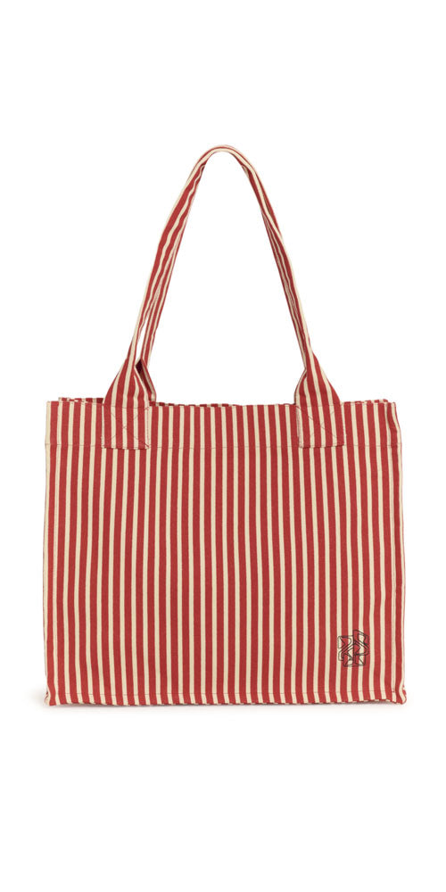 Saint Tropez Structured Tote, red stripe