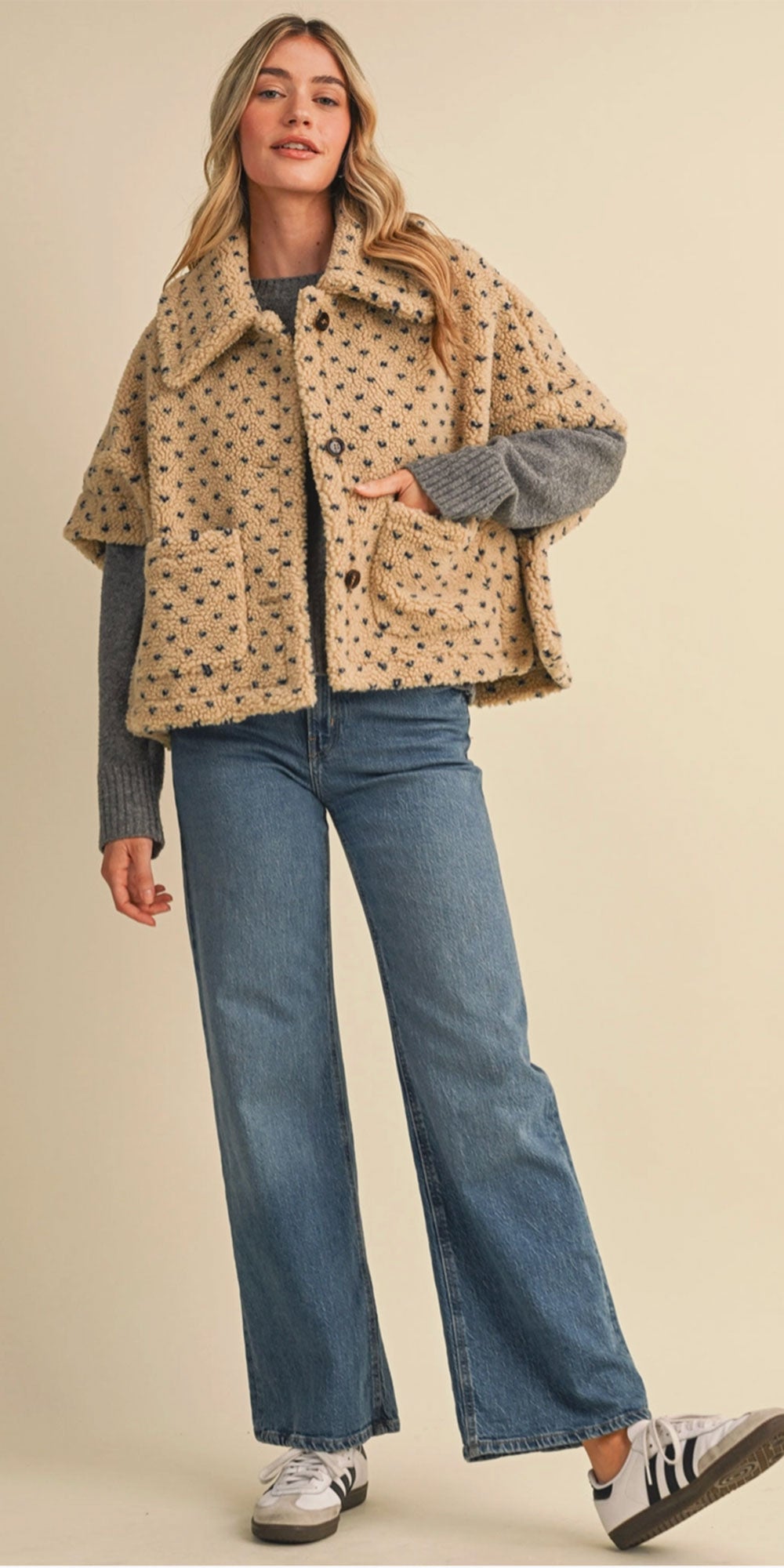 Cozy Sherpa Cape Coat