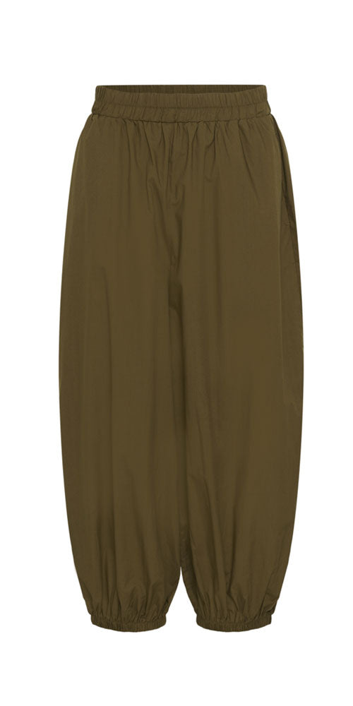 Soaked Cotton Balloon Pants, olive green