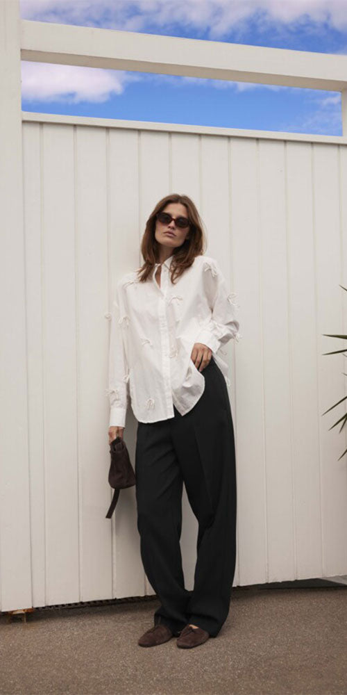 Soaked Bow Appliqué Shirt