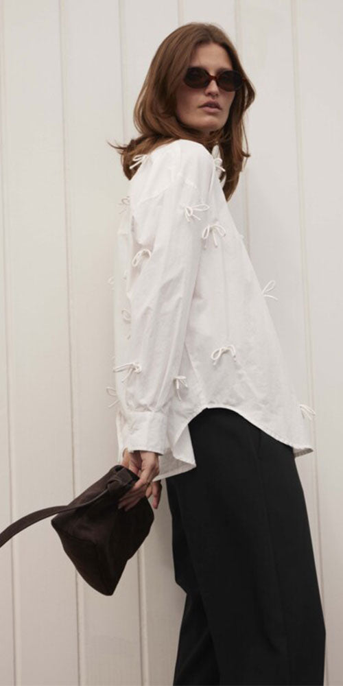 Soaked Bow Appliqué Shirt