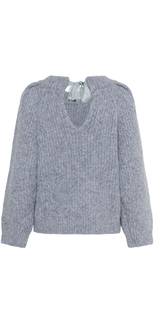Soaked Bow Neck Sweater, blue