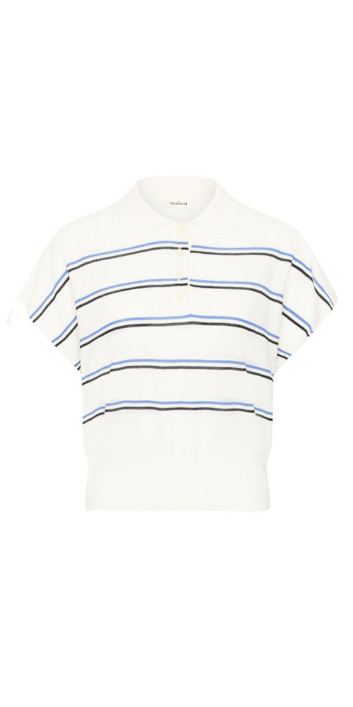 Soaked Dolman Sleeve Polo Knit, stripes