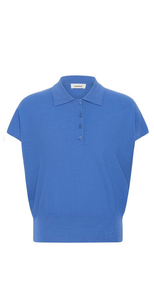 Soaked Dolman Sleeve Polo Knit, blue