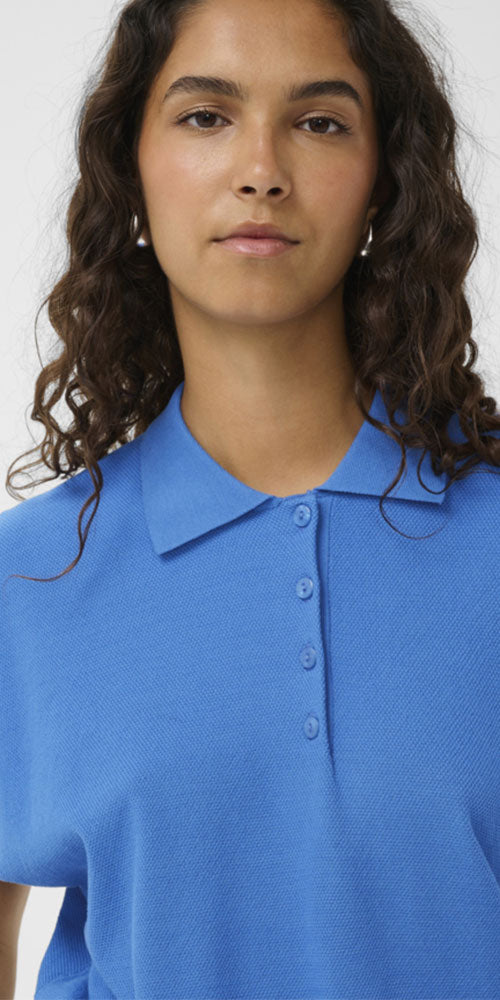 Soaked Dolman Sleeve Polo Knit, blue