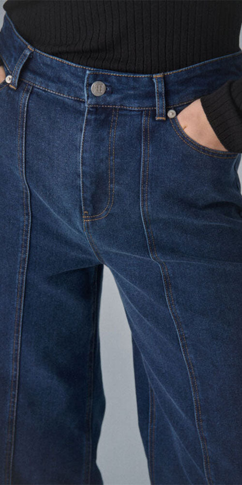 Soaked Seamed Straight Jeans