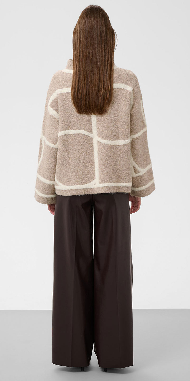 Soaked Bold Monogram Sweater, oatmeal/white