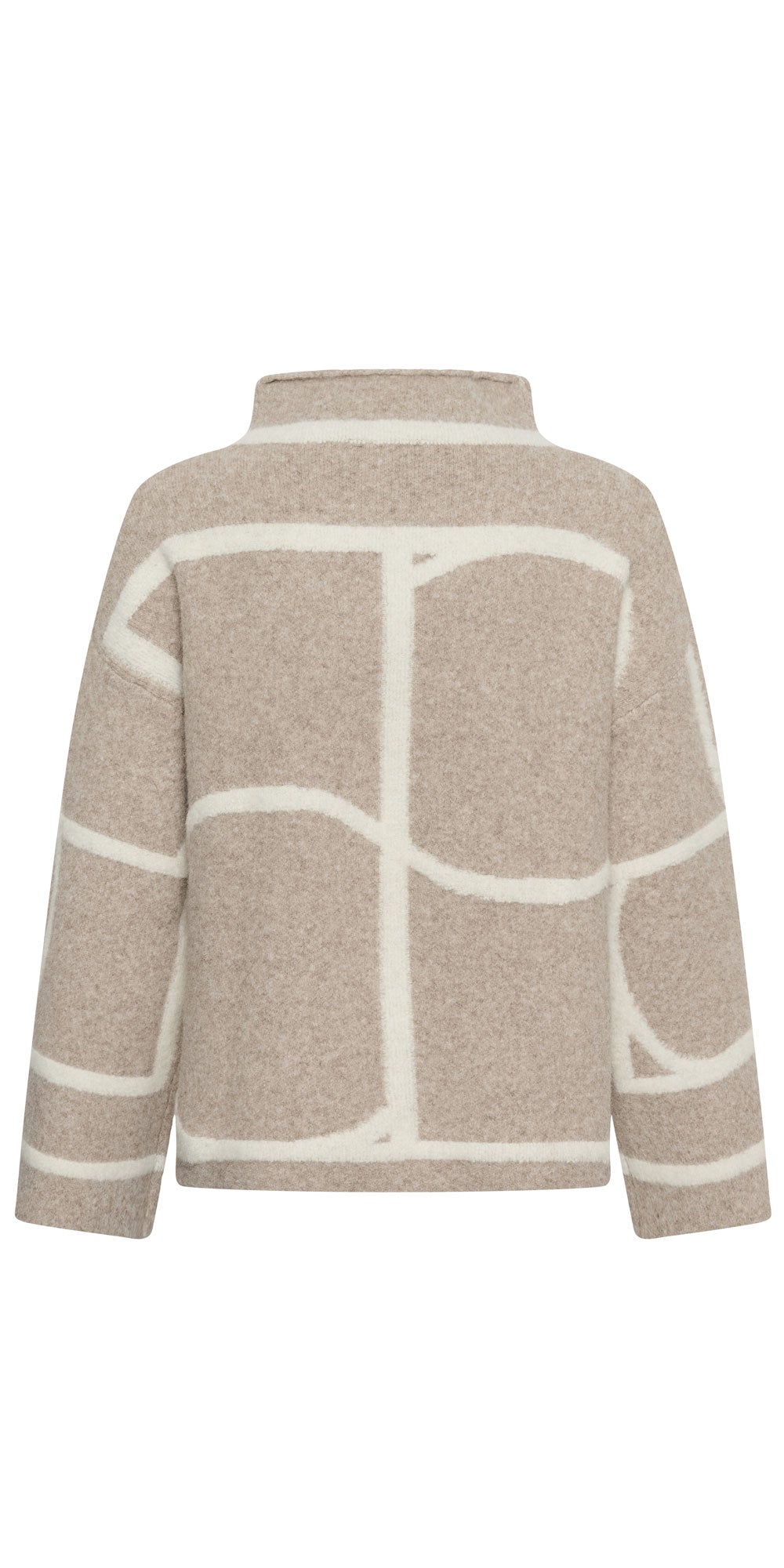 Soaked Bold Monogram Sweater, oatmeal/white