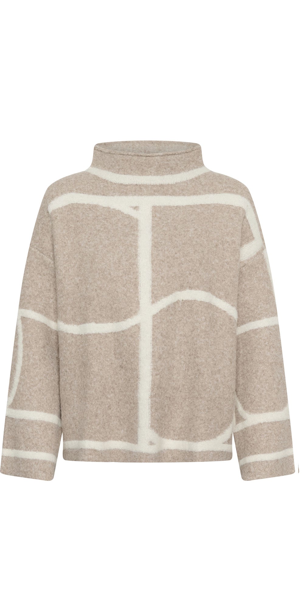 Soaked Bold Monogram Sweater, oatmeal/white