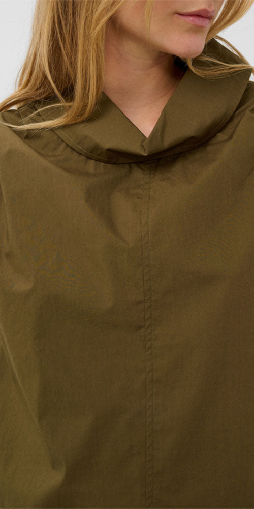 Soaked Cotton Shell Top, olive green
