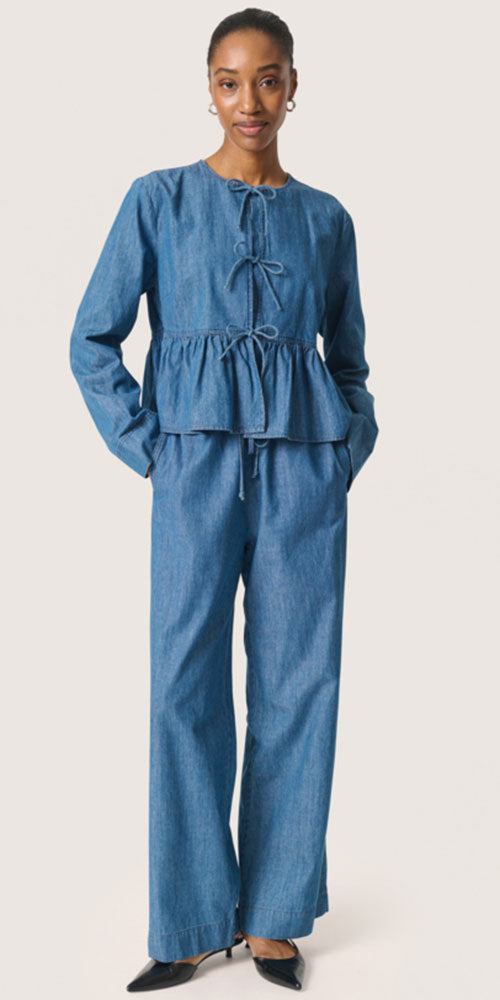 Soaked Tie Front Denim Jacket
