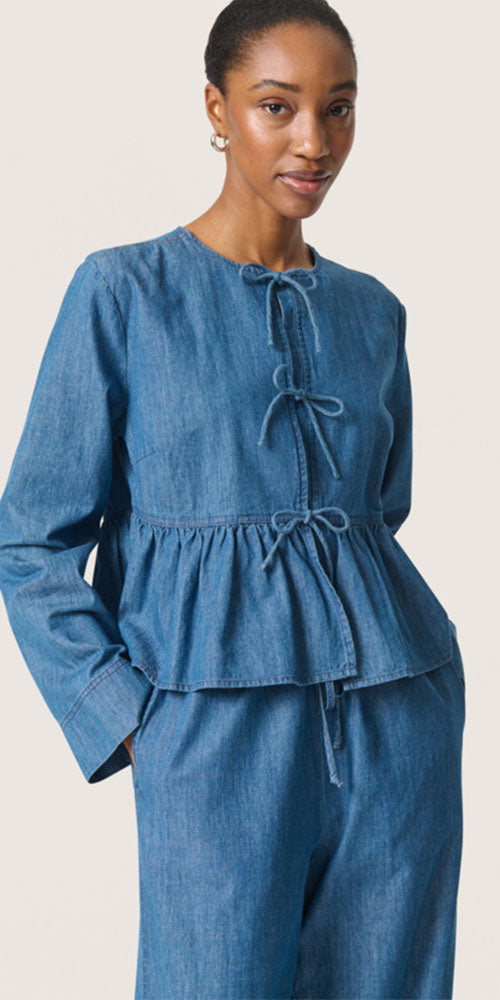 Soaked Tie Front Denim Jacket