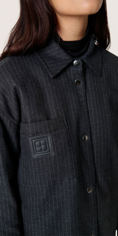 Soaked Pinstriped Barn Jacket