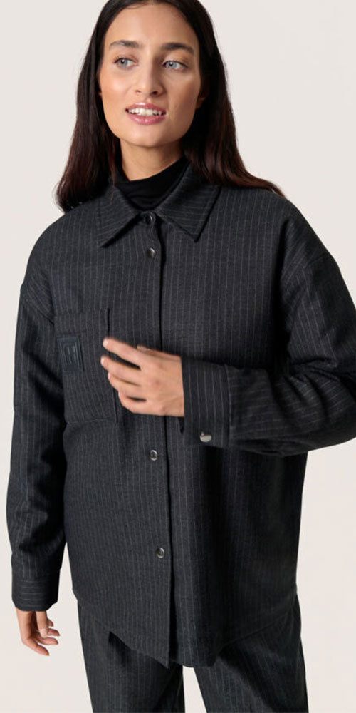 Soaked Pinstriped Barn Jacket