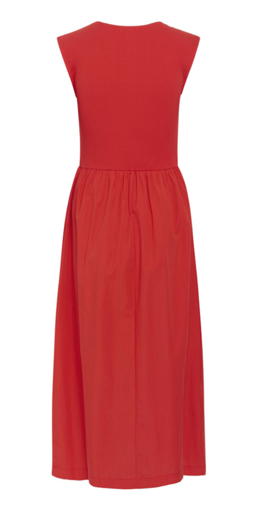 Soaked Rib Poplin Dress, red