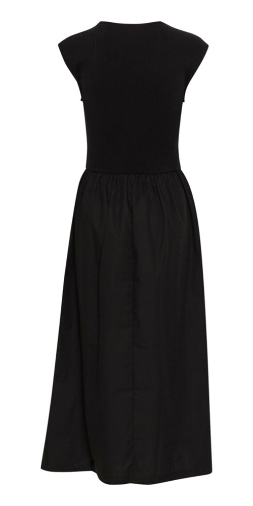 Soaked Rib Poplin Dress, black