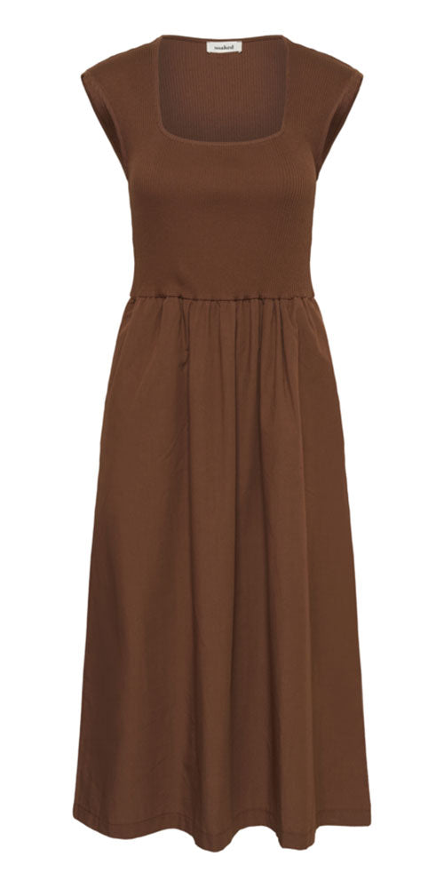 Soaked Rib Poplin Dress, cappuccino
